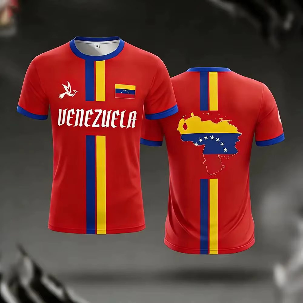 Venezuela maillot de Football t-shirts nouvelle mode à manches courtes drapeau du Venezuelan impression 3D t-shirt