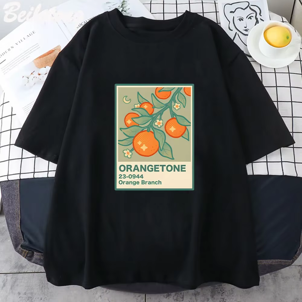 T-Shirt imprimé branche Orange