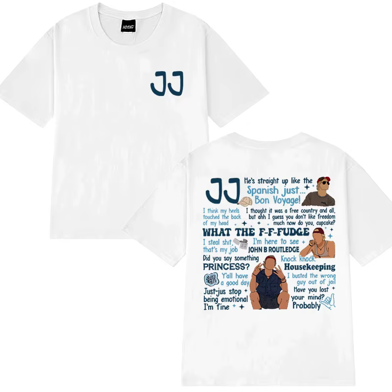 2025 nouveau dans JJ Maybank t-shirts hommes femmes OBX citations T-shirt à manches courtes unisexe Rudy Pankow surdimensionné 100% coton vêtements hauts