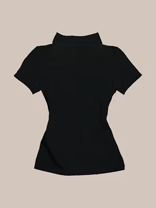 Polo blanc Y2K à taille cintrée, nouveau t-shirt slim fit pour l'été