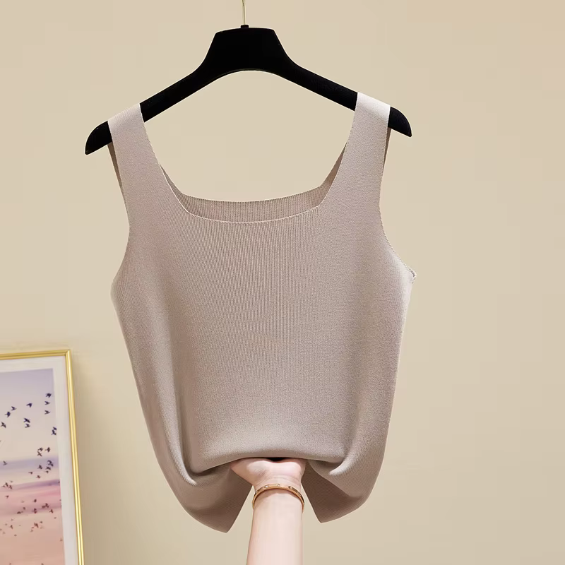 Nouveau débardeur femme col rond blanc et noir