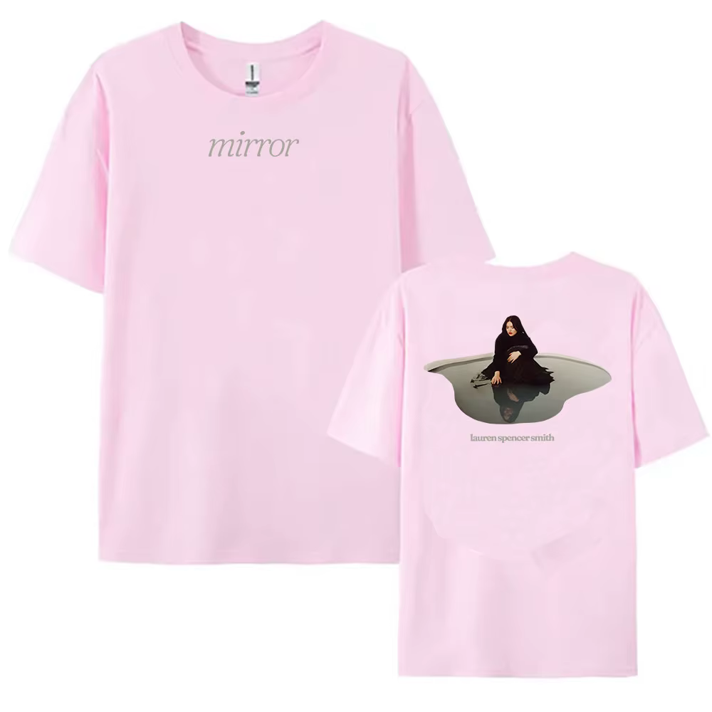 Miroir LAUREN SPENCER SMITH T-shirt Coton Lâche Unisexe Streetwear Chanteur Impression Mode Femme