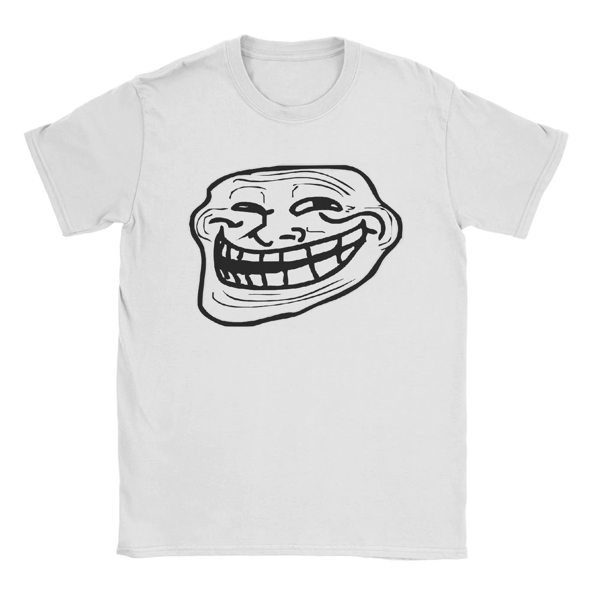 Creative Troll Face Memes T-Shirt drôle pour hommes col rond 100% coton