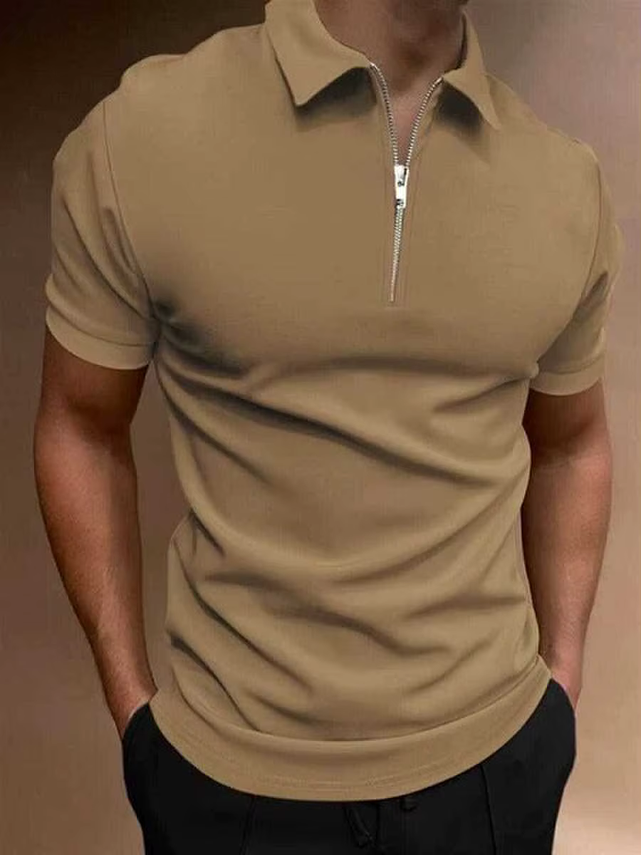 Polo pour hommes, couleur unie