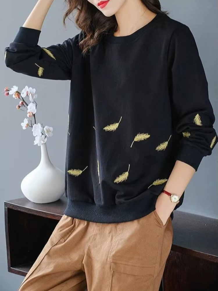 Sweat-shirt noir pour femmes