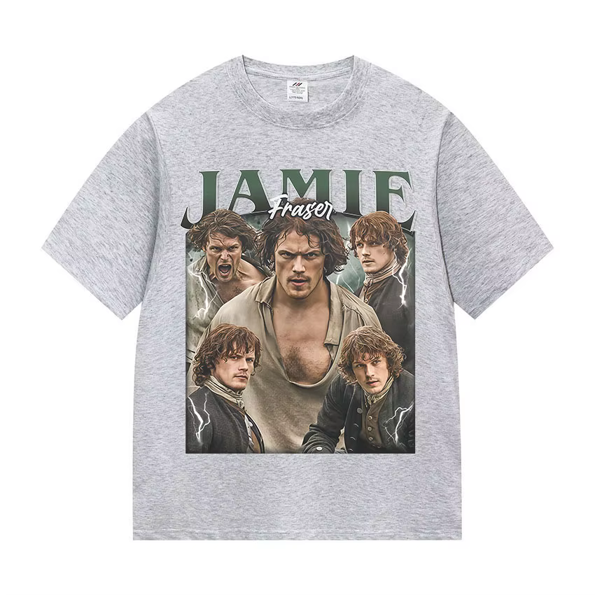 Série télévisée classique Jamie Fraser T-Shirts graphiques mode homme gothique surdimensionné T-shirt Vintage