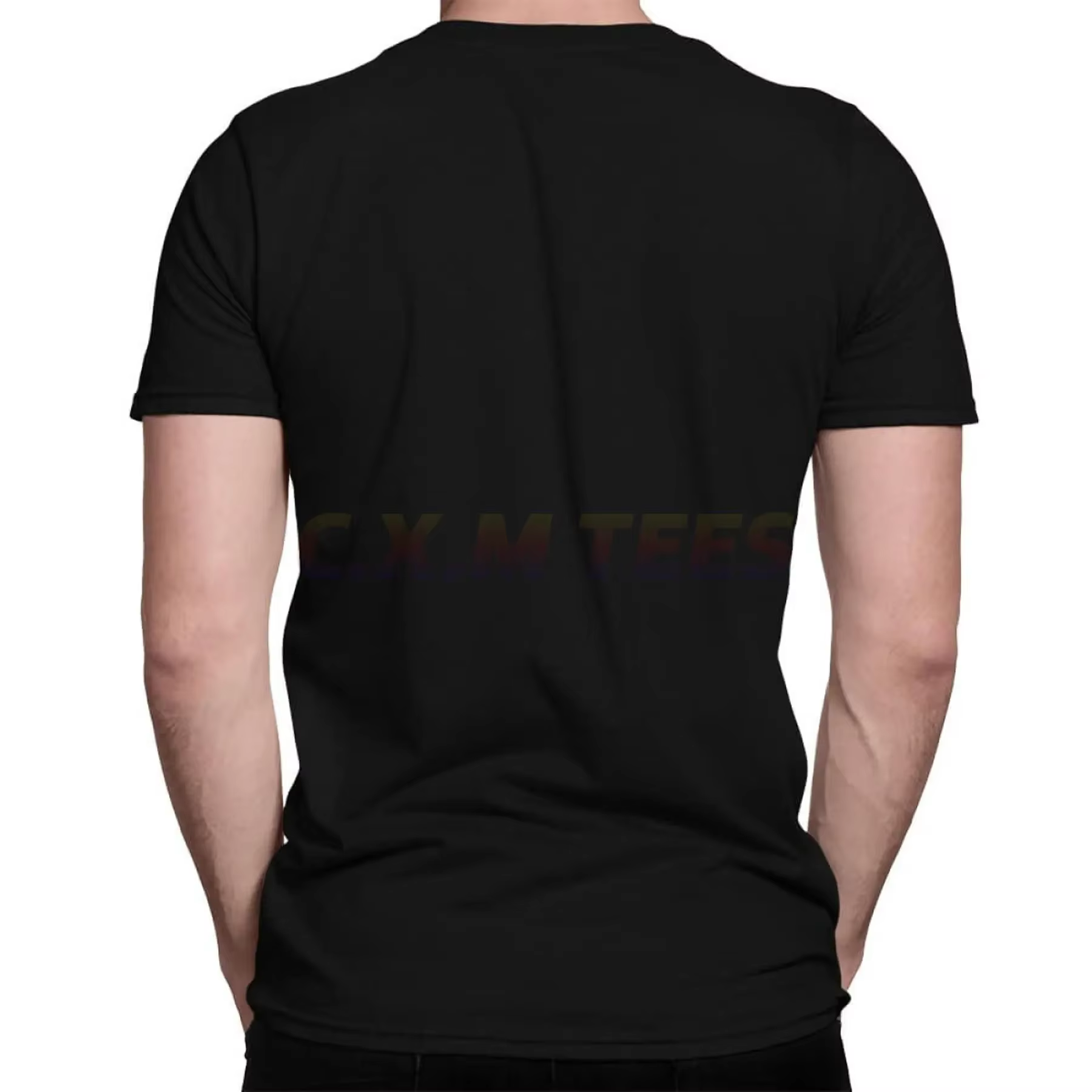 T-shirt Homme Noir à Manches Courtes 100% Coton Motif Ours Ralphs Cartoon