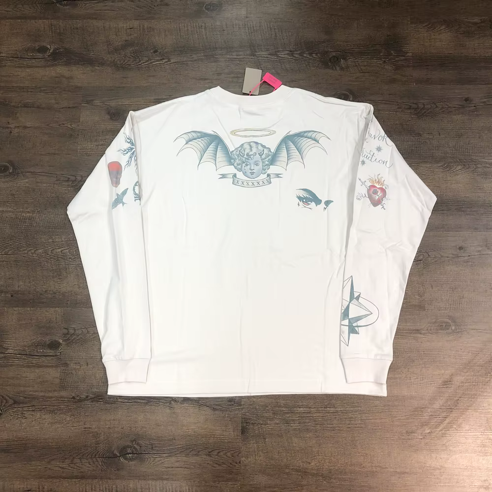 SAINT OF MICHAEL 25SS 1:1 mode Streetwear Vintage manches longues t-shirt ample surdimensionné hauts 100% coton