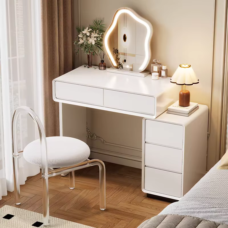Chambre à coucher femmes coiffeuse luxe bois rangement miroir coiffure