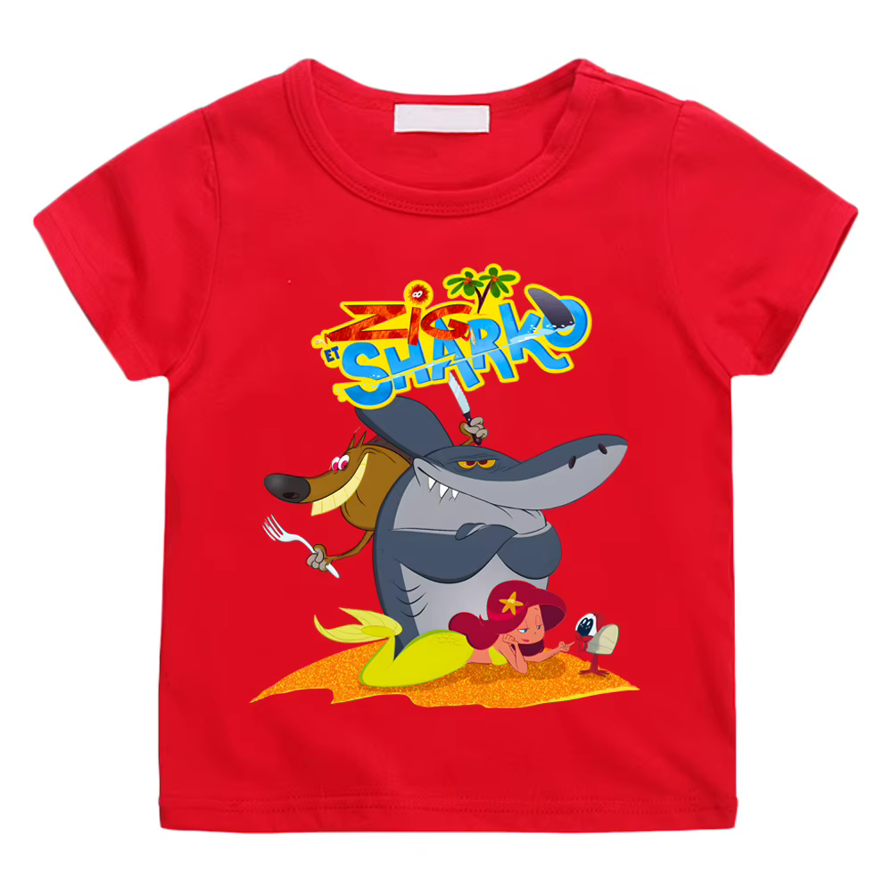 Zig et Sharko dessin animé imprimé 100 % coton t-shirt 2025NEW