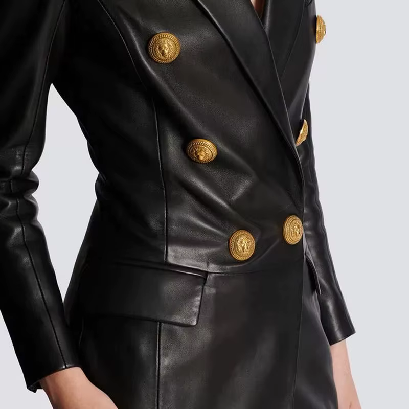 Nouvelle robe en cuir pour femme