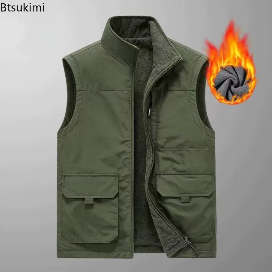 Gilet sans manches en velours Double face pour homme