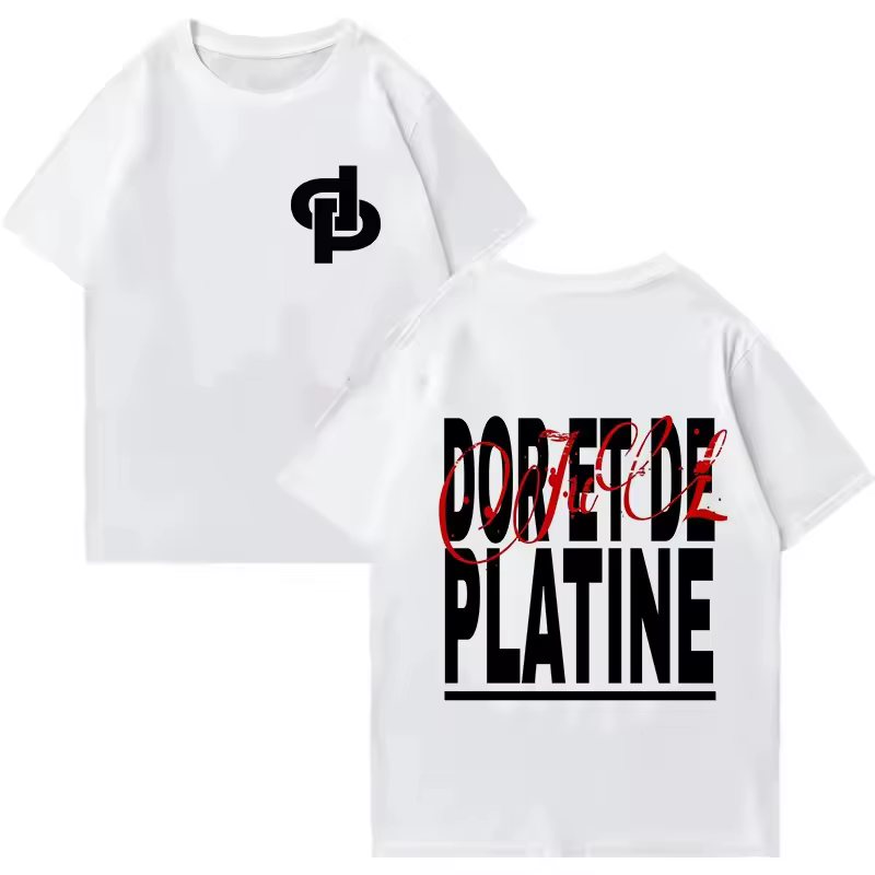 Nouveau Maillot d'été Jul DP T-shirts pour hommes imprimés à la mode rue Hip-hop surdimensionné haut col en o HD imprimé graphique manches courtes