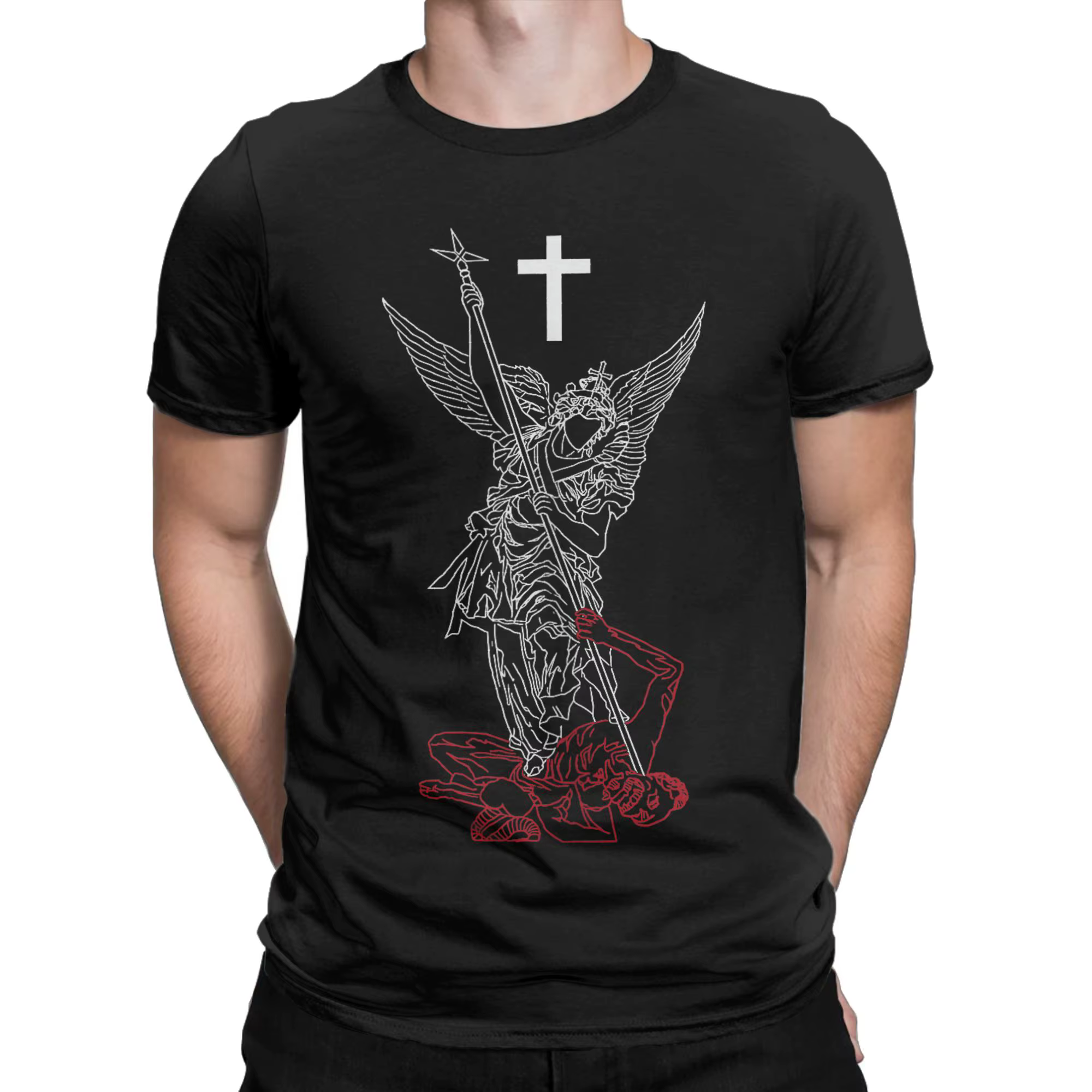 T-shirt Saint Michel l'archange vainquant Satan Warrior Faith