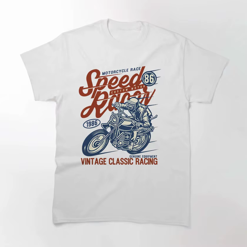 Speed Inboulon t-T-shirt imprimé de moto vintage pour hommes