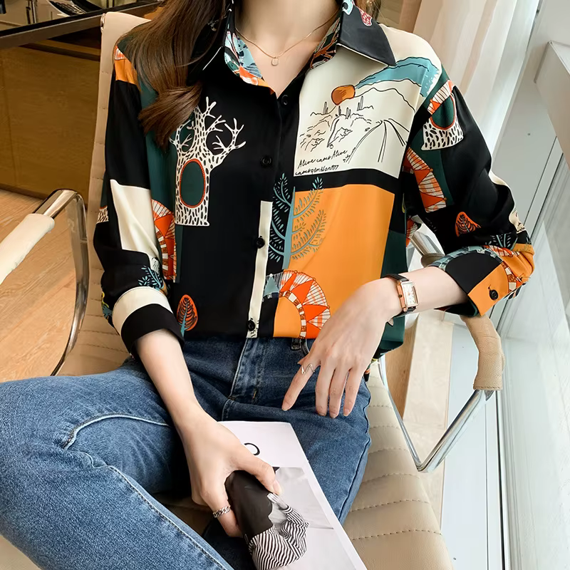 Chemise imprimée pour femmes