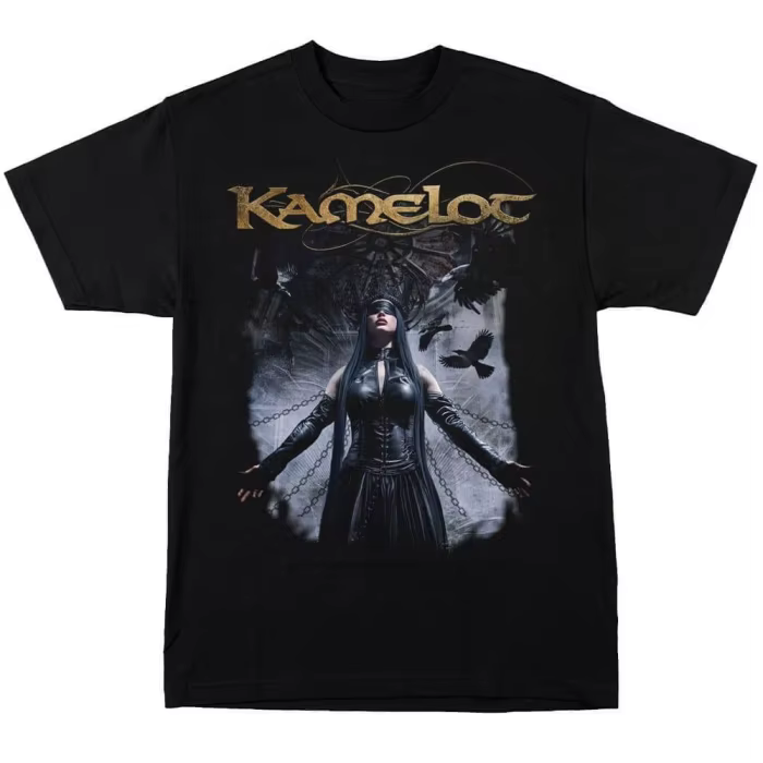 Kamelot The Black Halo Band T-Shirt en coton avec motif graphique pour hommes et femmes