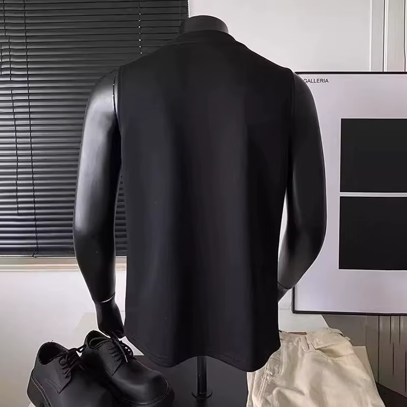 LUZHEN fermeture éclair Rivet métal décorer couleur unie vêtements de rue hommes 2025 été mince sans manches T-shirts à la mode débardeurs JY2794