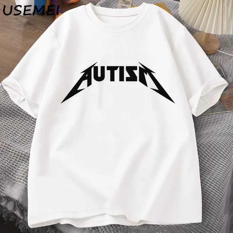 Mm tism-T-shirt humoristique en coton unisexe pour homme et femme