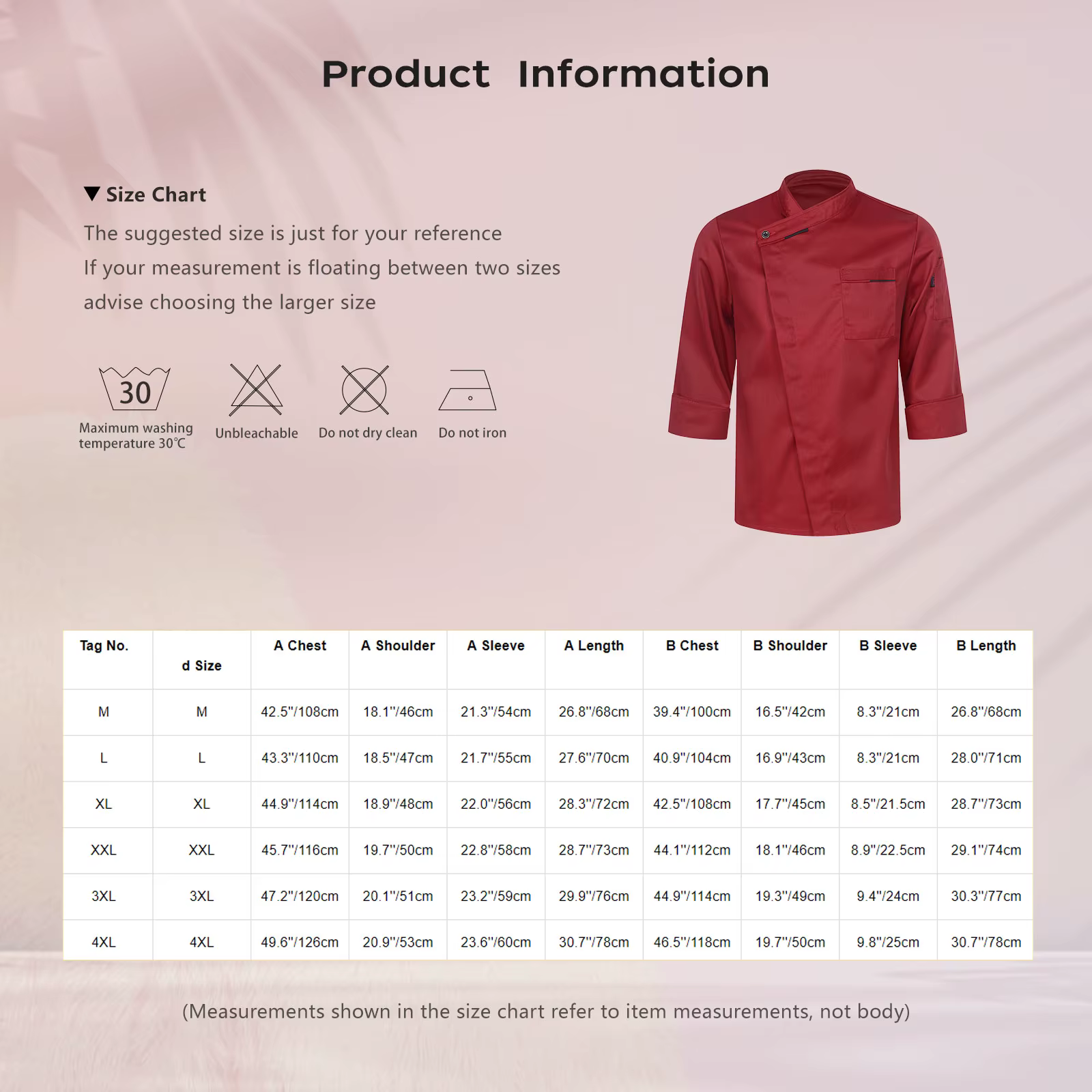 Veste de Chef Unisexe pour Hommes et Femmes, Col Croisé, Uniforme de Cuisine pour Restaurant et Hôtel, avec Poches, Tenue de Travail pour la Restauration