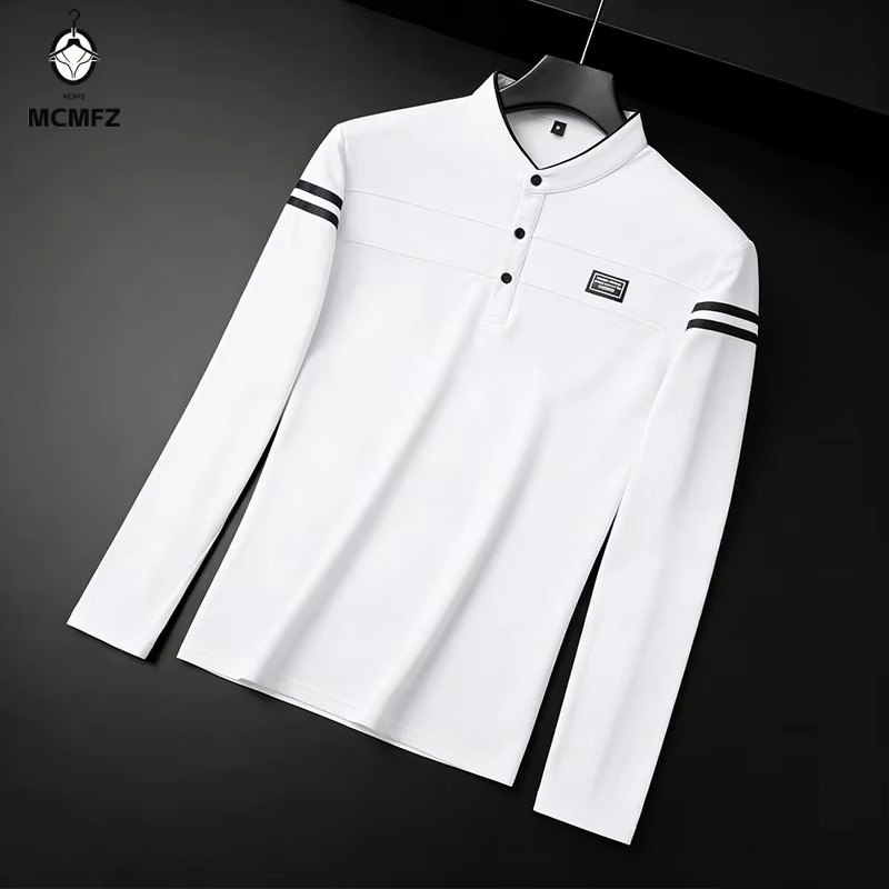 Polo à manches longues noir pour homme