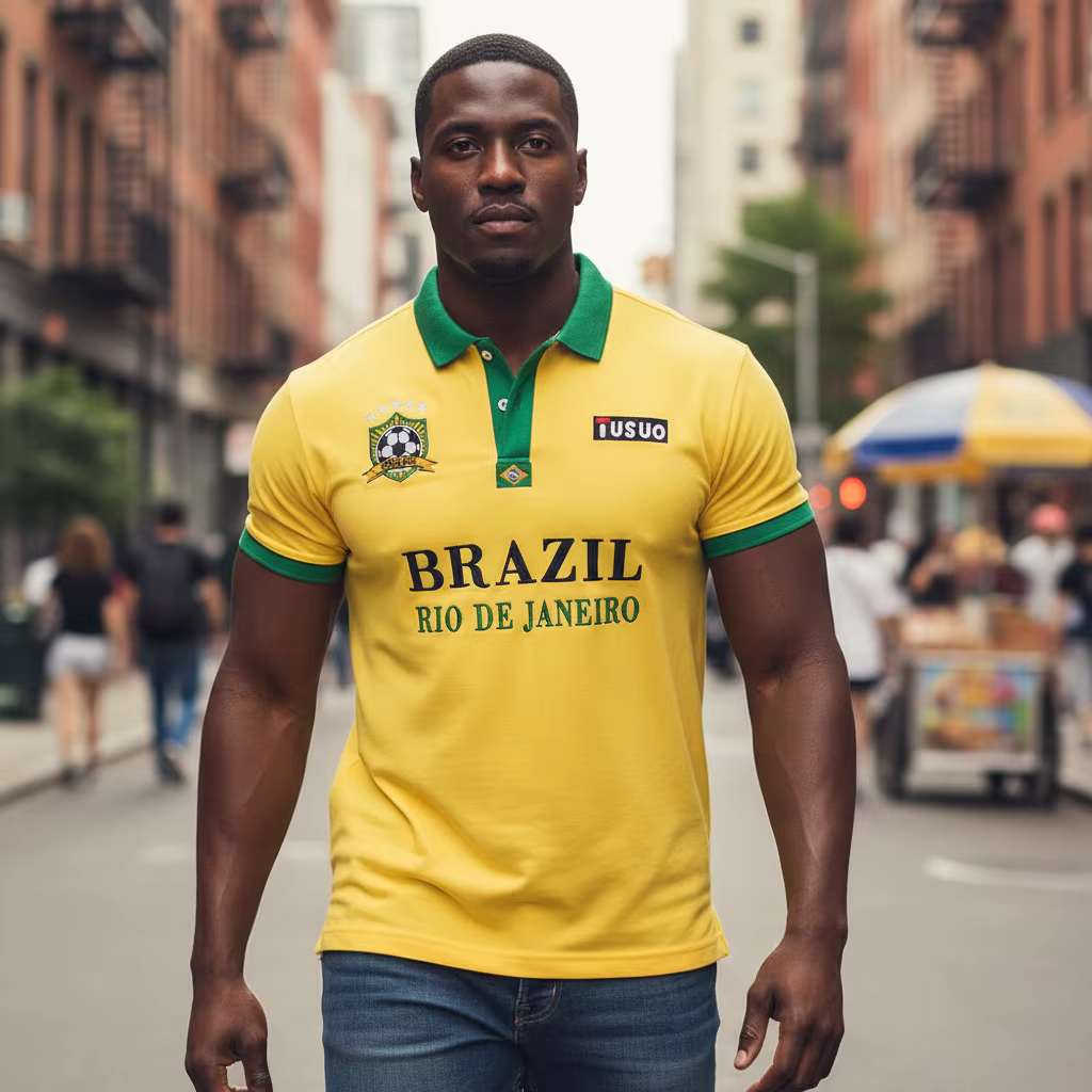 Polo en coton au festival du carnaval au Brésil pour hommes