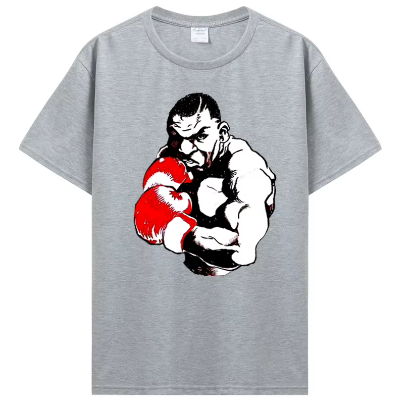 T-shirt de boxe rétro en coton pour hommes