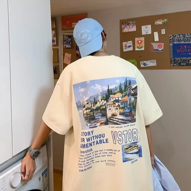 T-Shirt à Manches Courtes en Coton pour Homme