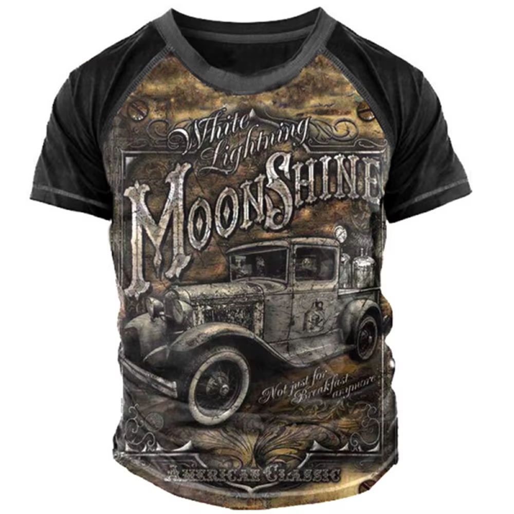 T-shirt de course de moto rétro pour hommes