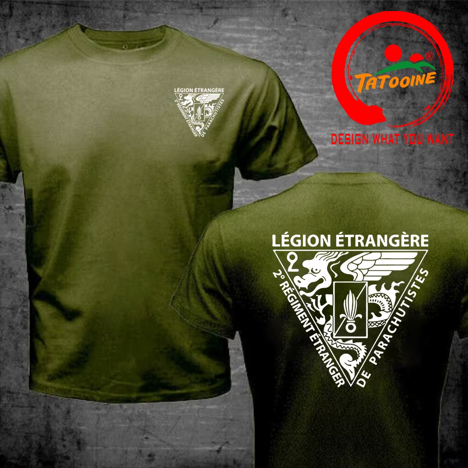 T-shirt en coton des forces spéciales de la légion étrangère française pour hommes