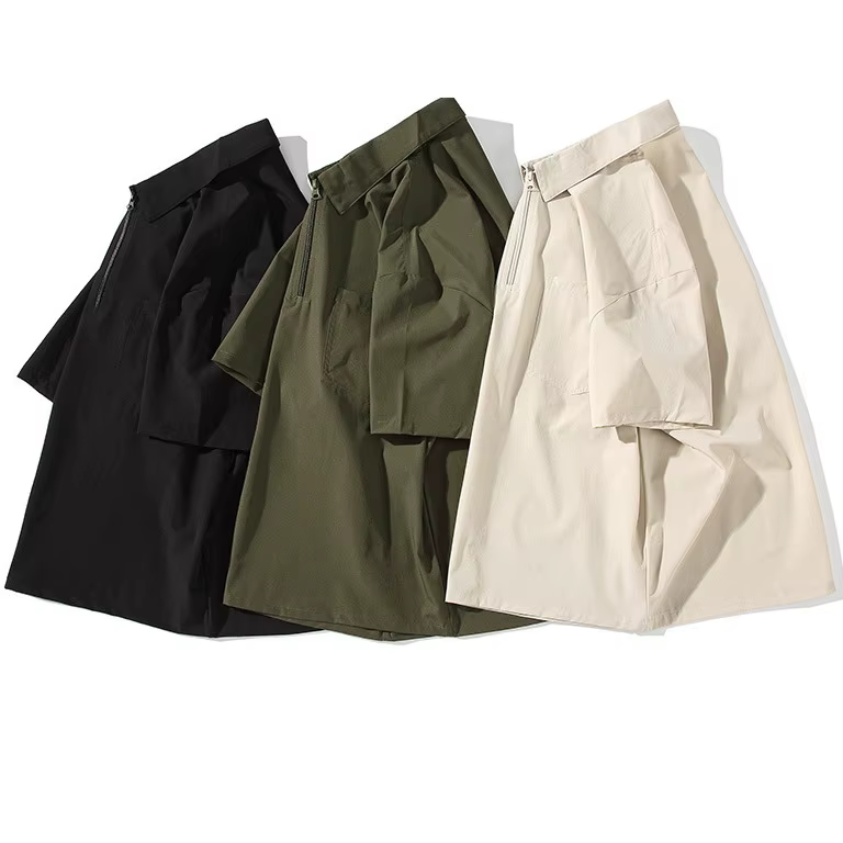 Polo homme à demi-zip et double poche