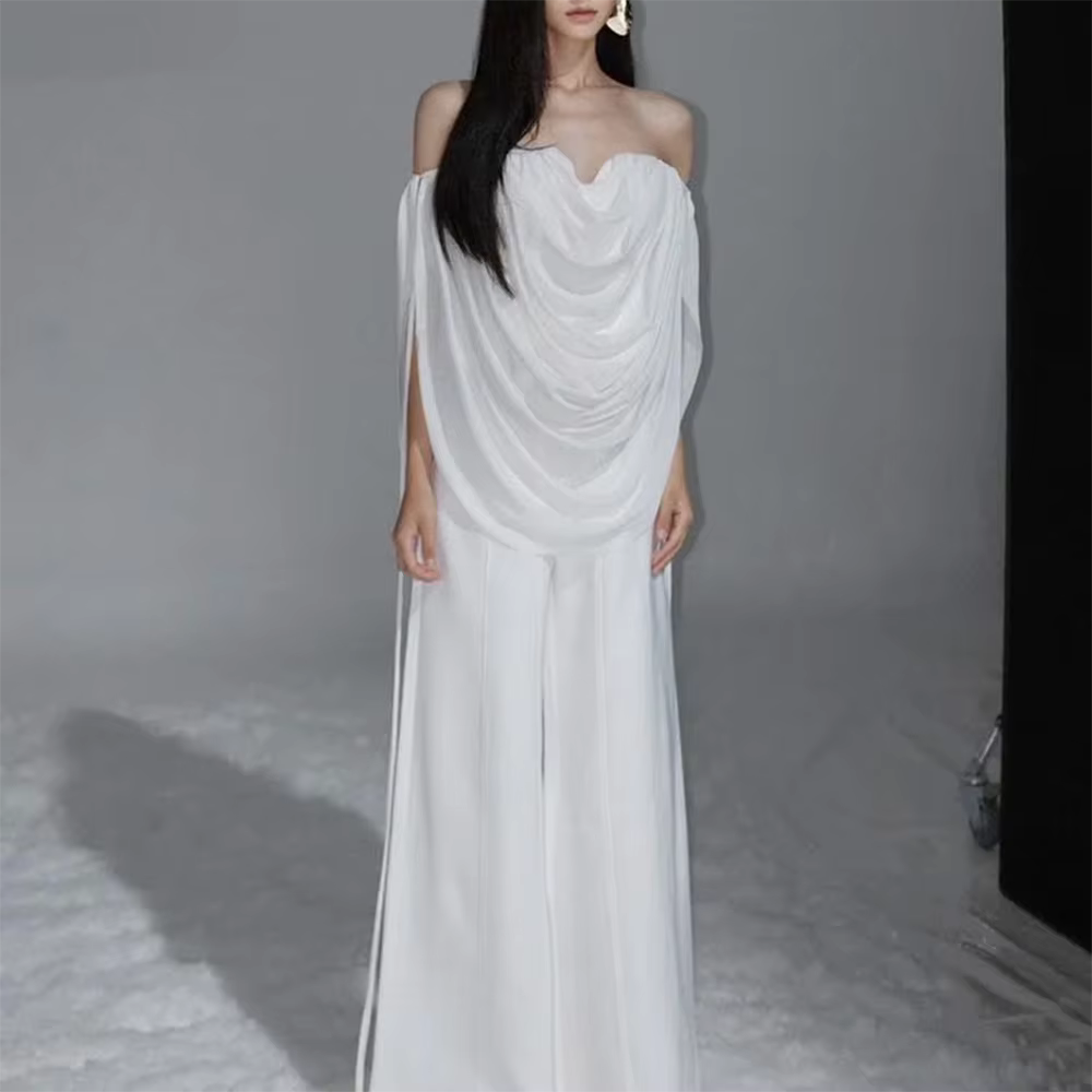 Chemise blanche à plis superposés TWOTWINSTYLE pour femme
