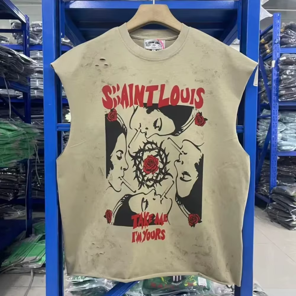 SAINT Débardeur Vintage Sans Manches Homme