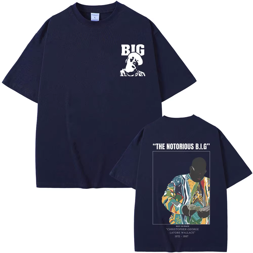 Vintage le célèbre grand T-shirt Biggie Smalls graphique T-shirt hommes femmes mode Hip Hop t-shirts hommes coton surdimensionné T-shirt