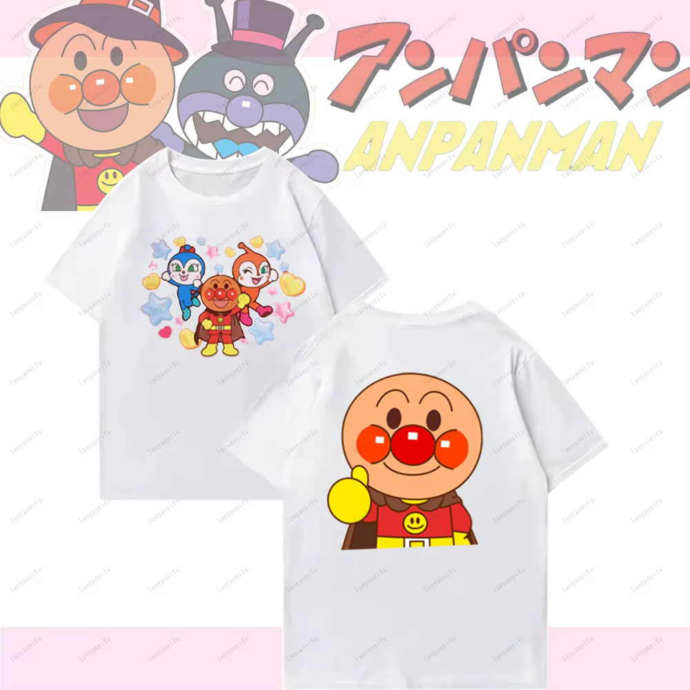 Anpanman mignon dessin animé drôle hauts unisexe femmes hommes t-shirt Hipster à manches courtes nouveauté tendance vêtements mode t-shirts