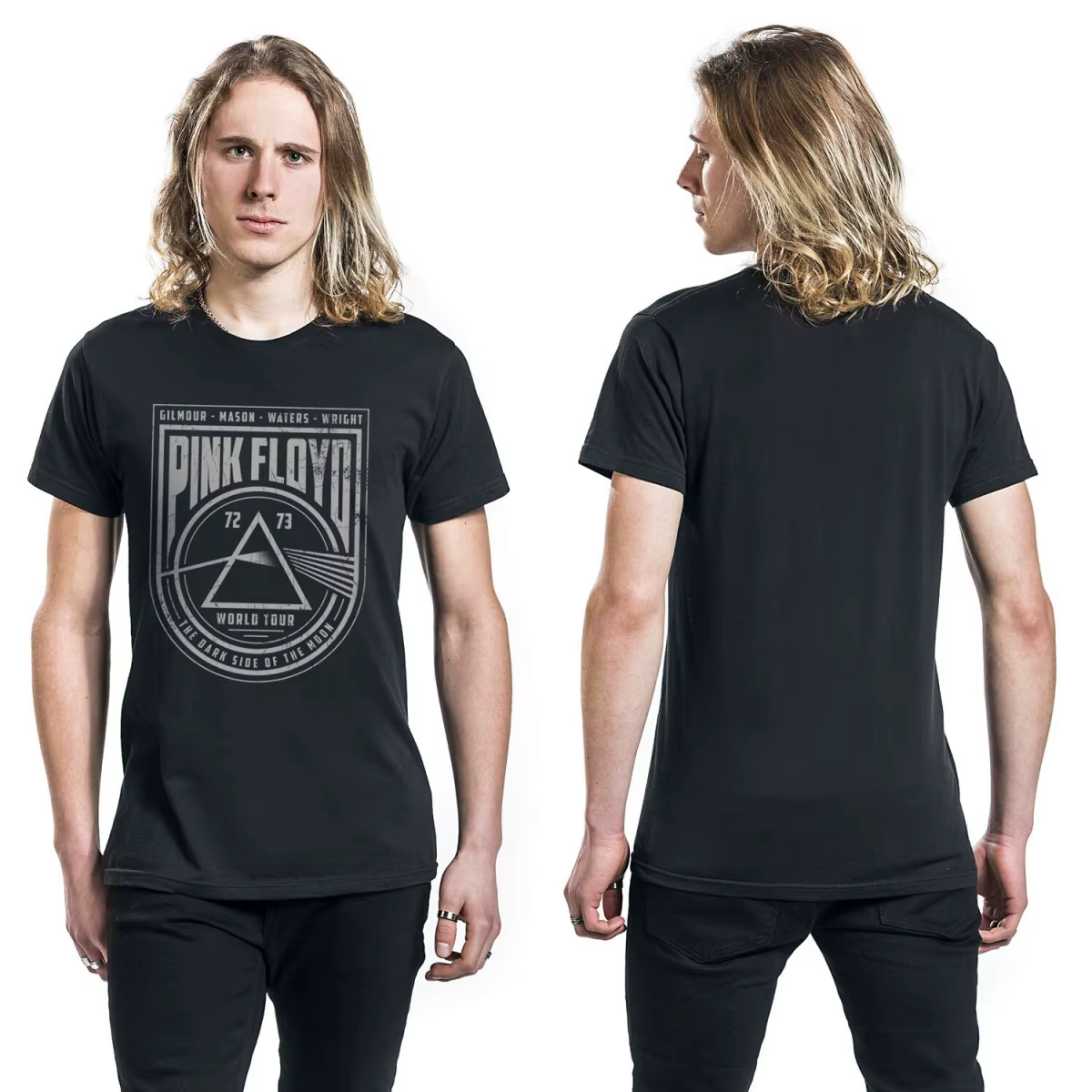 T-shirt en coton rose vif avec motif Floyd