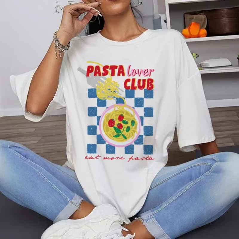T-shirt à manches courtes Pasta Lover Club pour femme