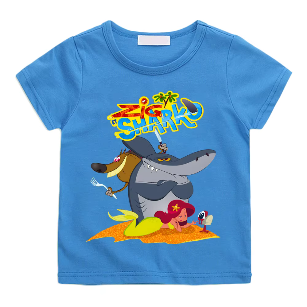 Zig et Sharko dessin animé imprimé 100 % coton t-shirt 2025NEW
