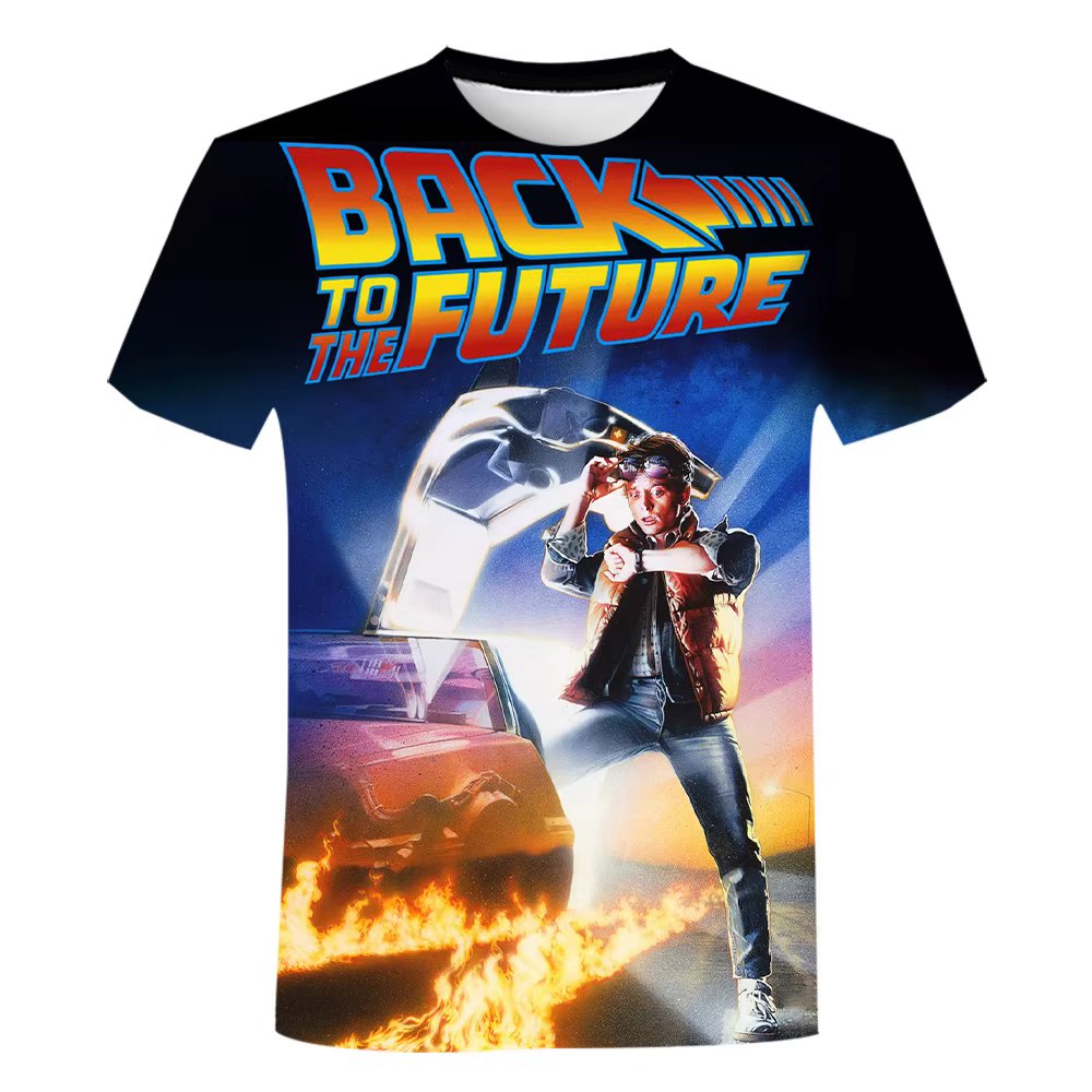 Film retour vers le futur 3D imprimé T-Shirts hommes femmes décontracté mode surdimensionné à manches courtes t-shirt