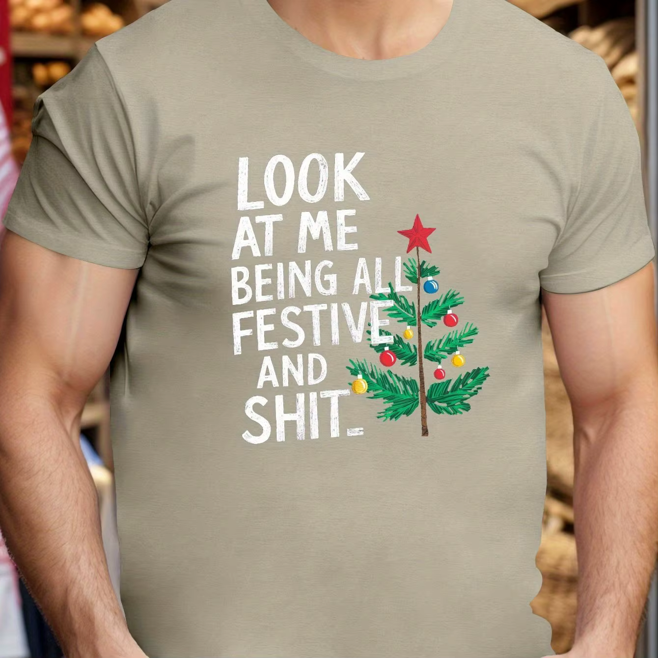 T-Shirt graphique de noël pour hommes