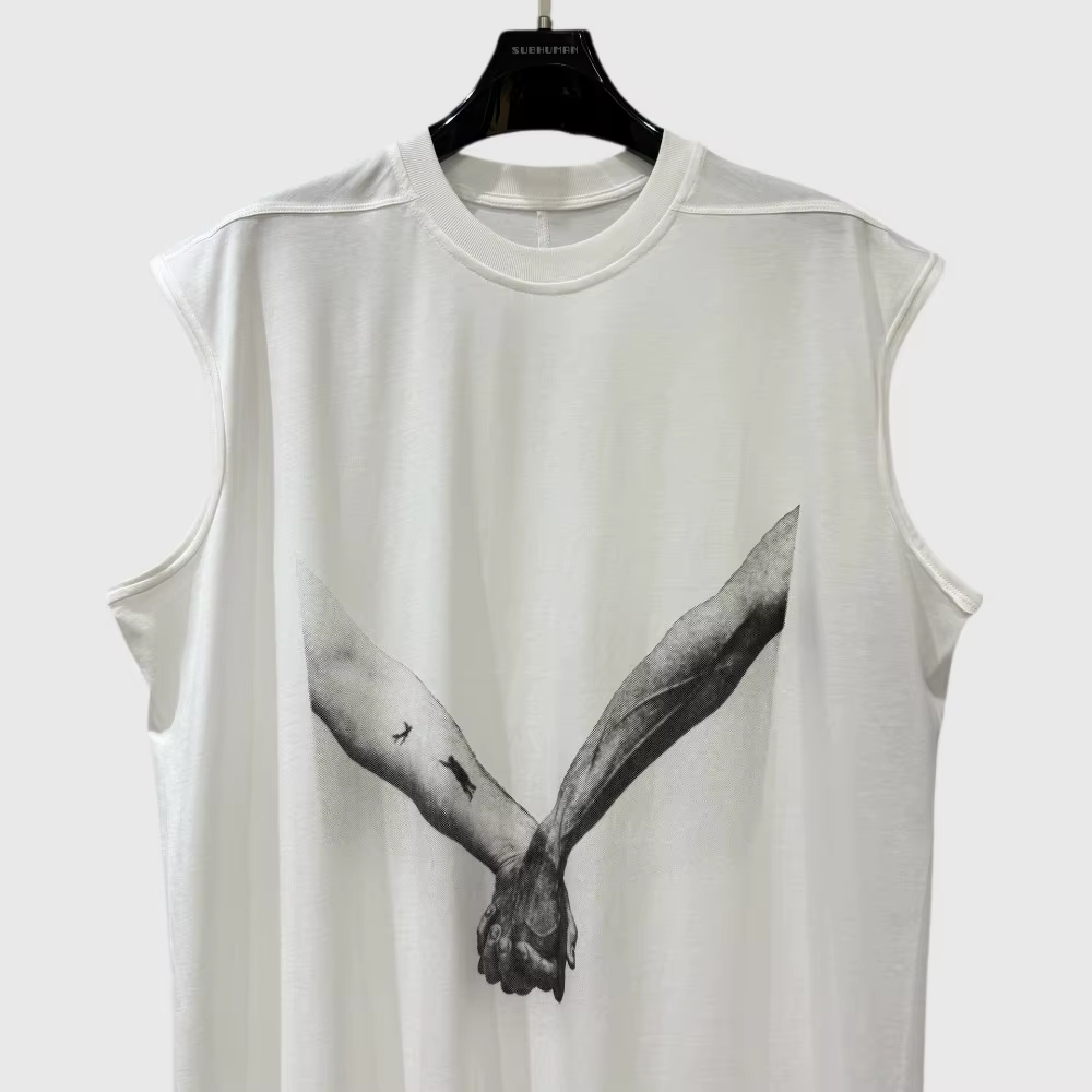 High Street Tees Débardeurs Style Homme Été Nouveau Bras Imprimé Sangle Conception Lâche Grand Décontracté Mode Polyvalent Débardeur