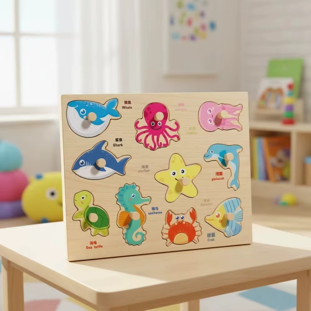 Jouets cognitifs en bois pour bébés