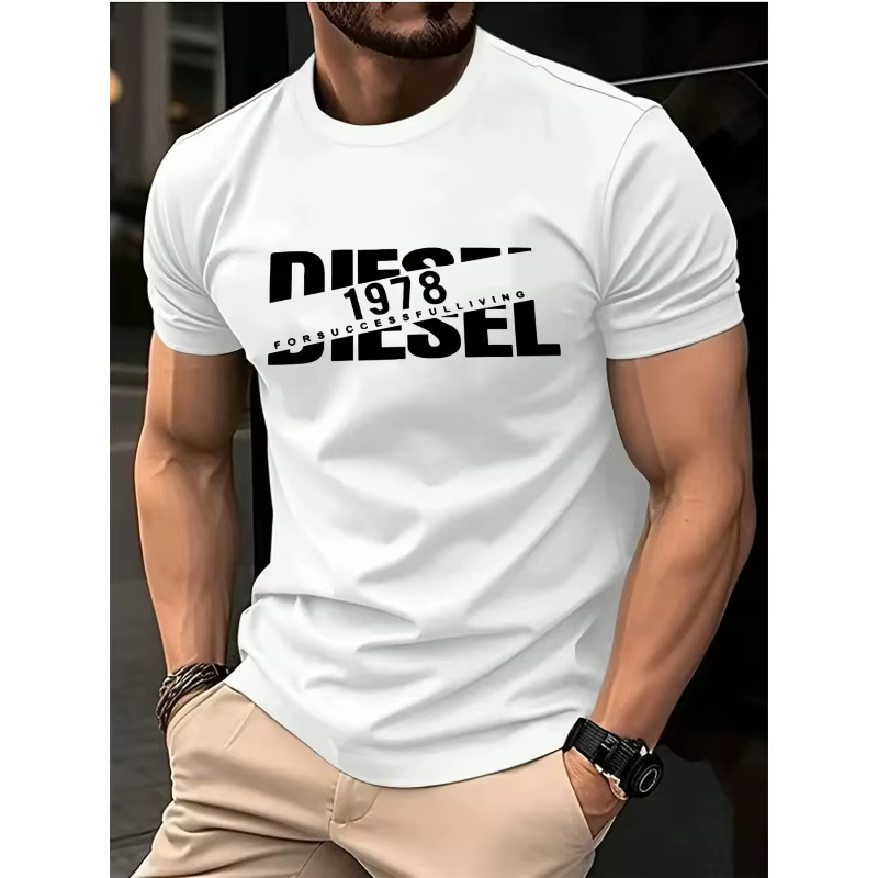 T-shirt à manches courtes et col rond pour homme