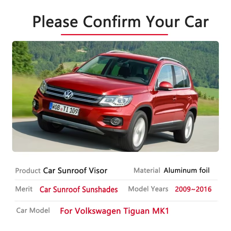 Pare-soleil de Toit Ouvrant de Voiture, Couverture d'Isolation Thermique pour Volkswagen VW Tiguan MK1 5N 2009 ~ 2016 2010 2012