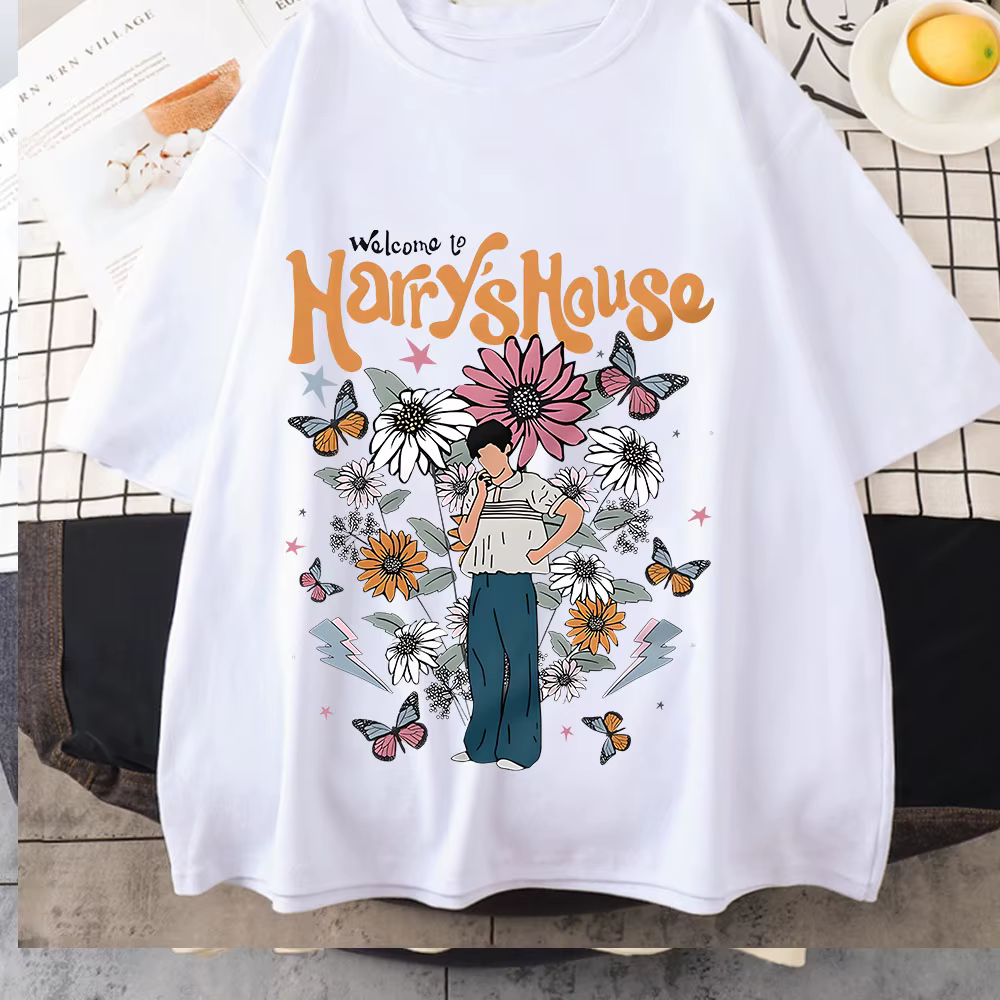 Harrys House femmes T-shirts coton été Manga graphique à manches courtes t-shirt doux originalité tranche de vie Individualisation