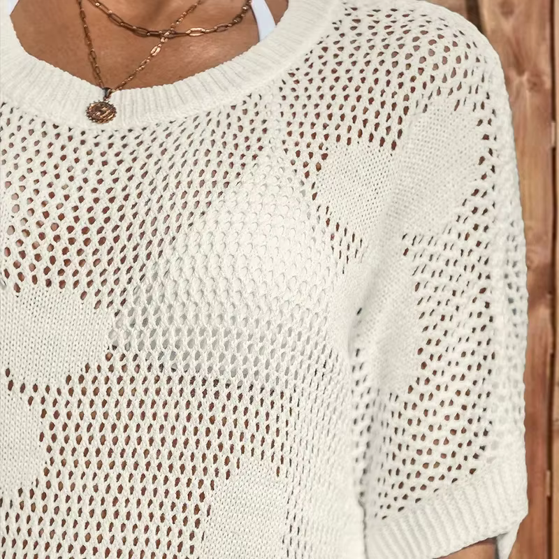 HELIAR T-shirt de plage ajouré pour femme