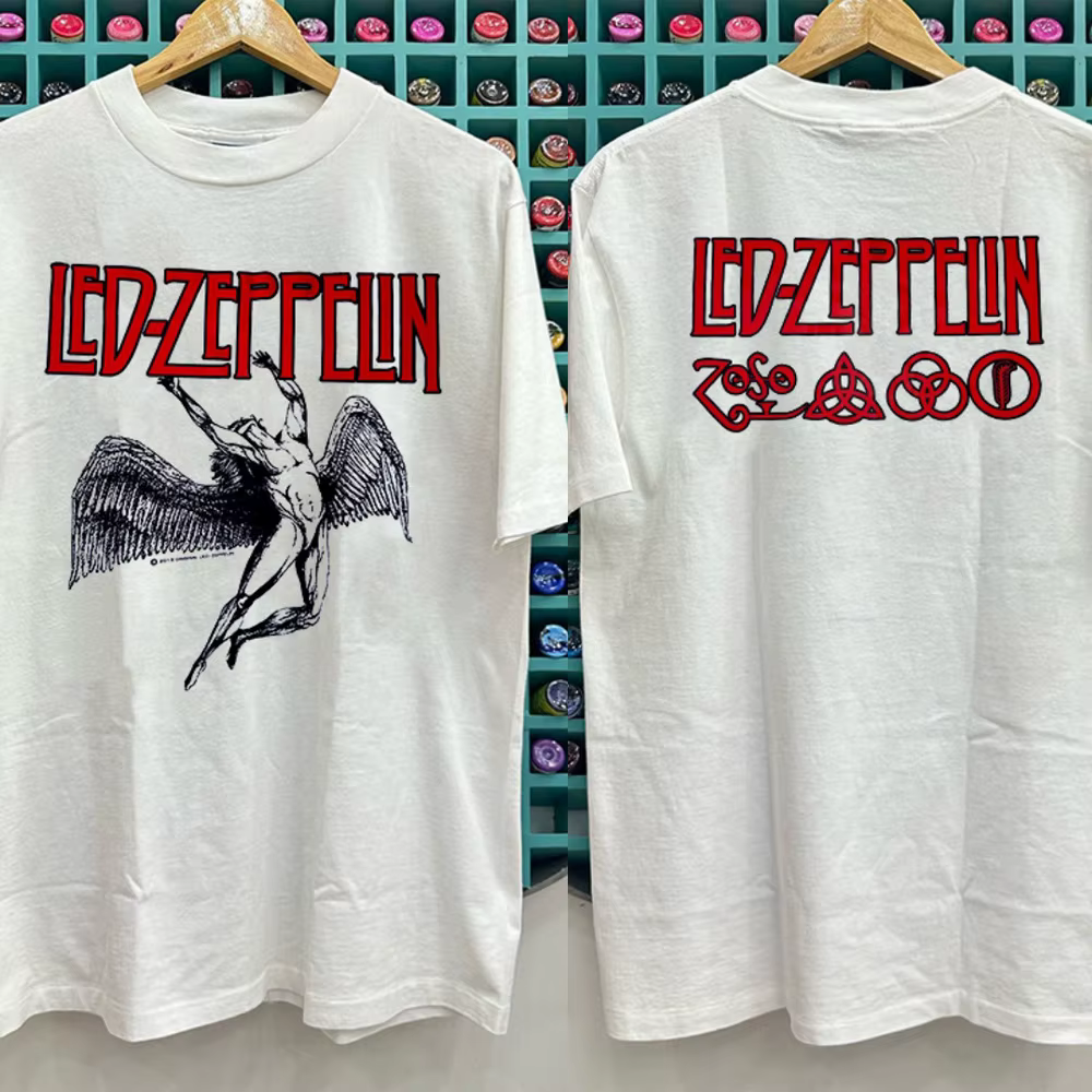 T-shirt à manches courtes Led Zeppelin Rock Band 2026