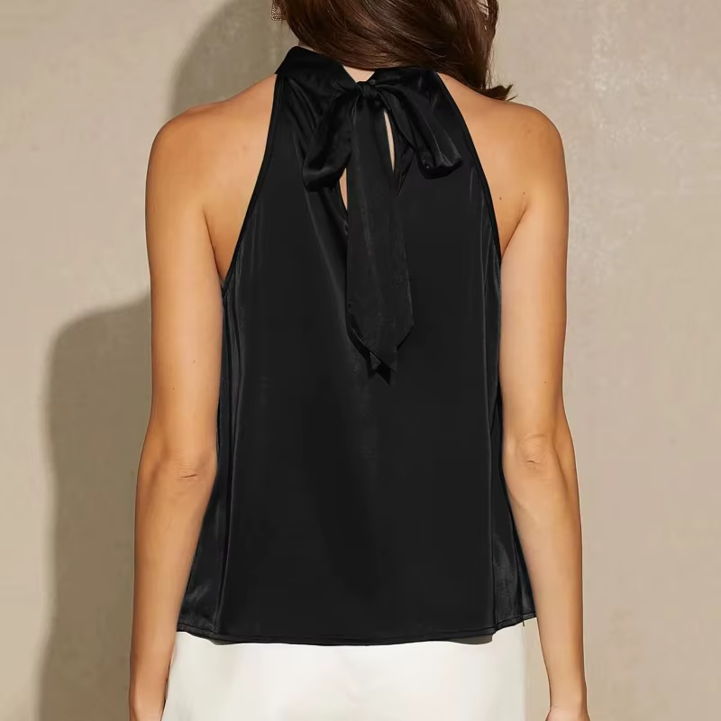 Débardeur élégant en Satin à col licou pour femme