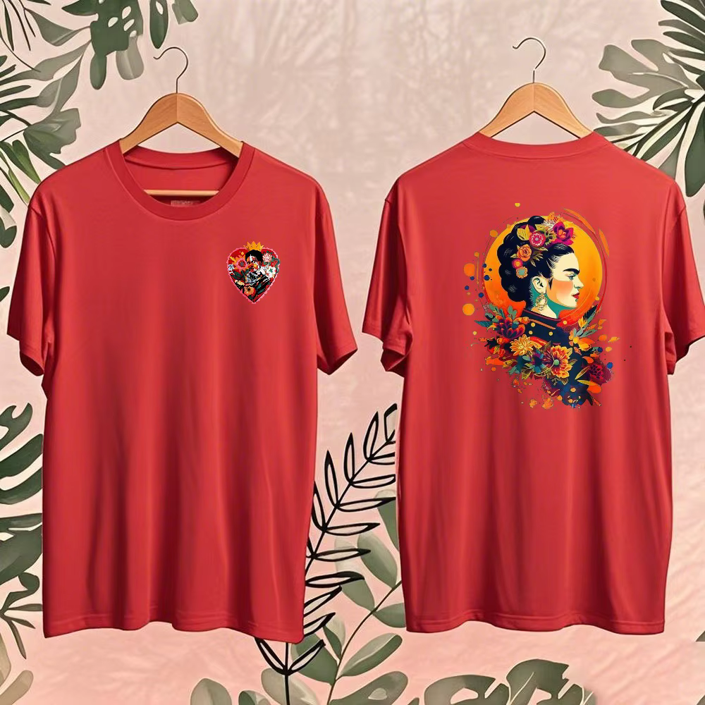 T-shirt imprimé Frida Kahlo Art Botanique