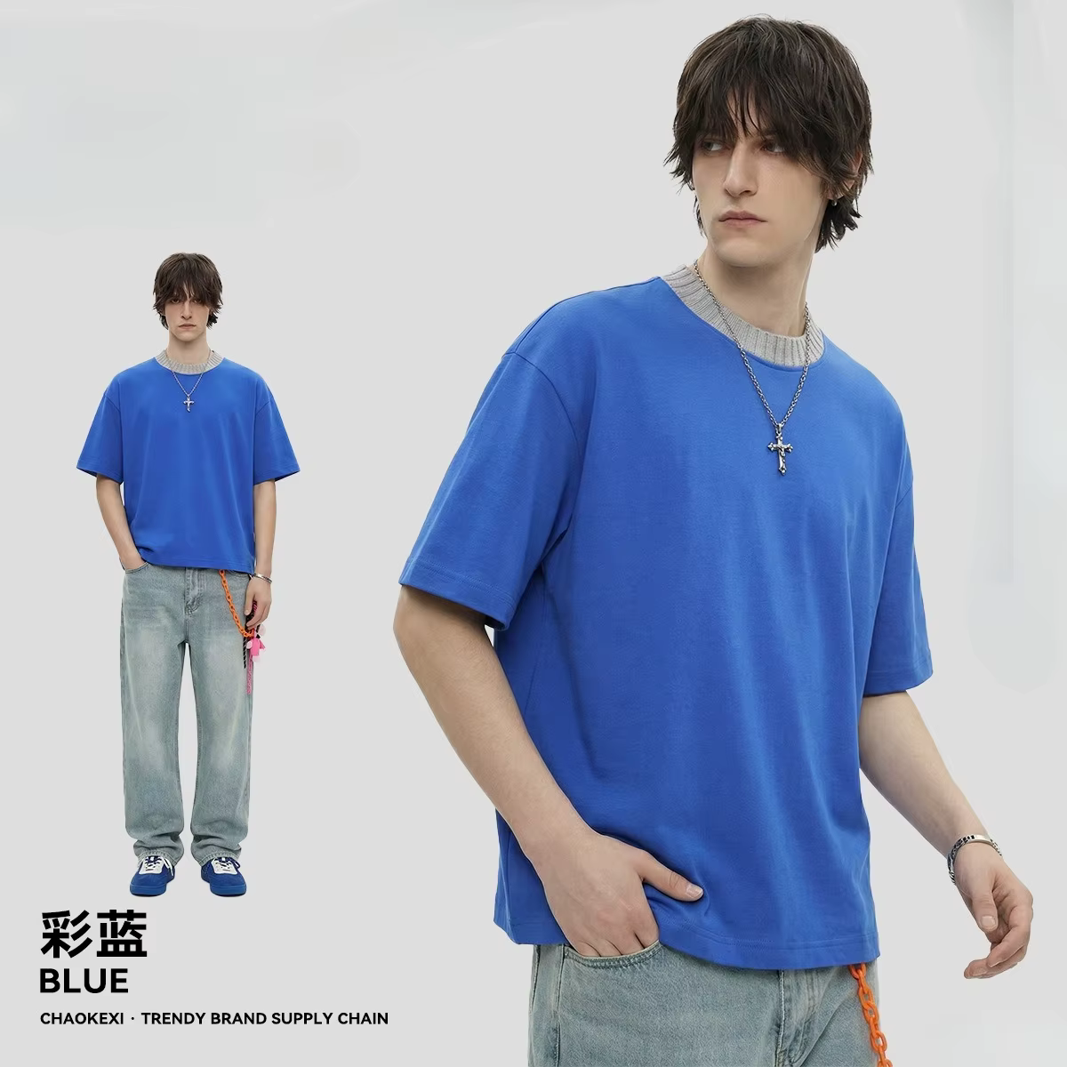 T-shirt homme été 2026 coupe boxy à manches courtes